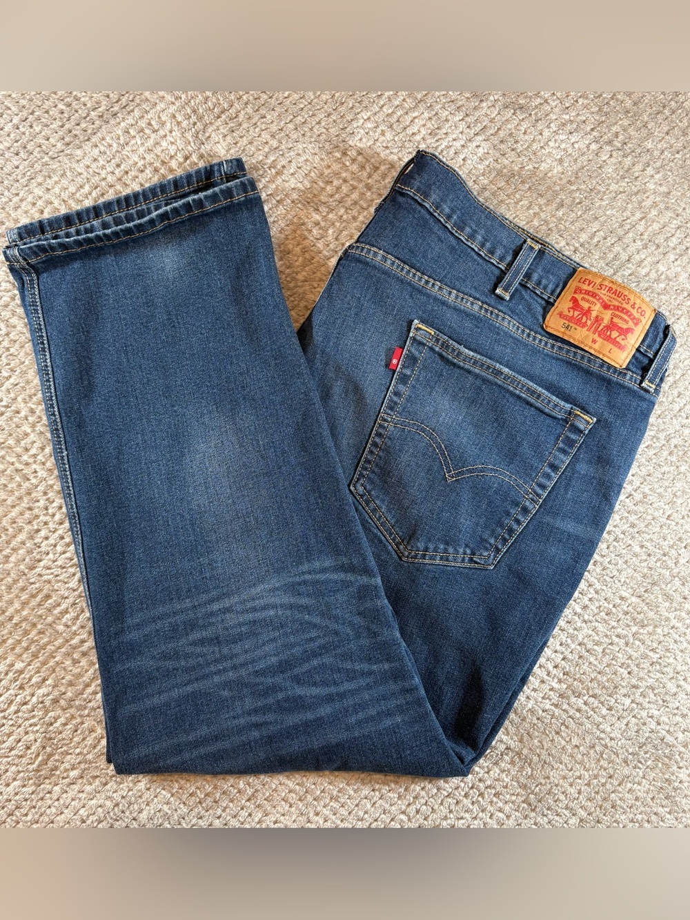 Levi's Men's 44x28 Dark Blue Straight-Leg Jeans